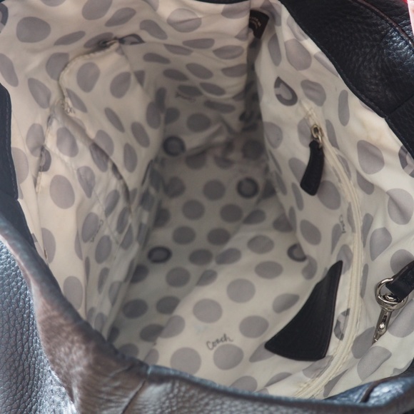 Authentic Navy Leather Coach Bag - Picture 7 of 9